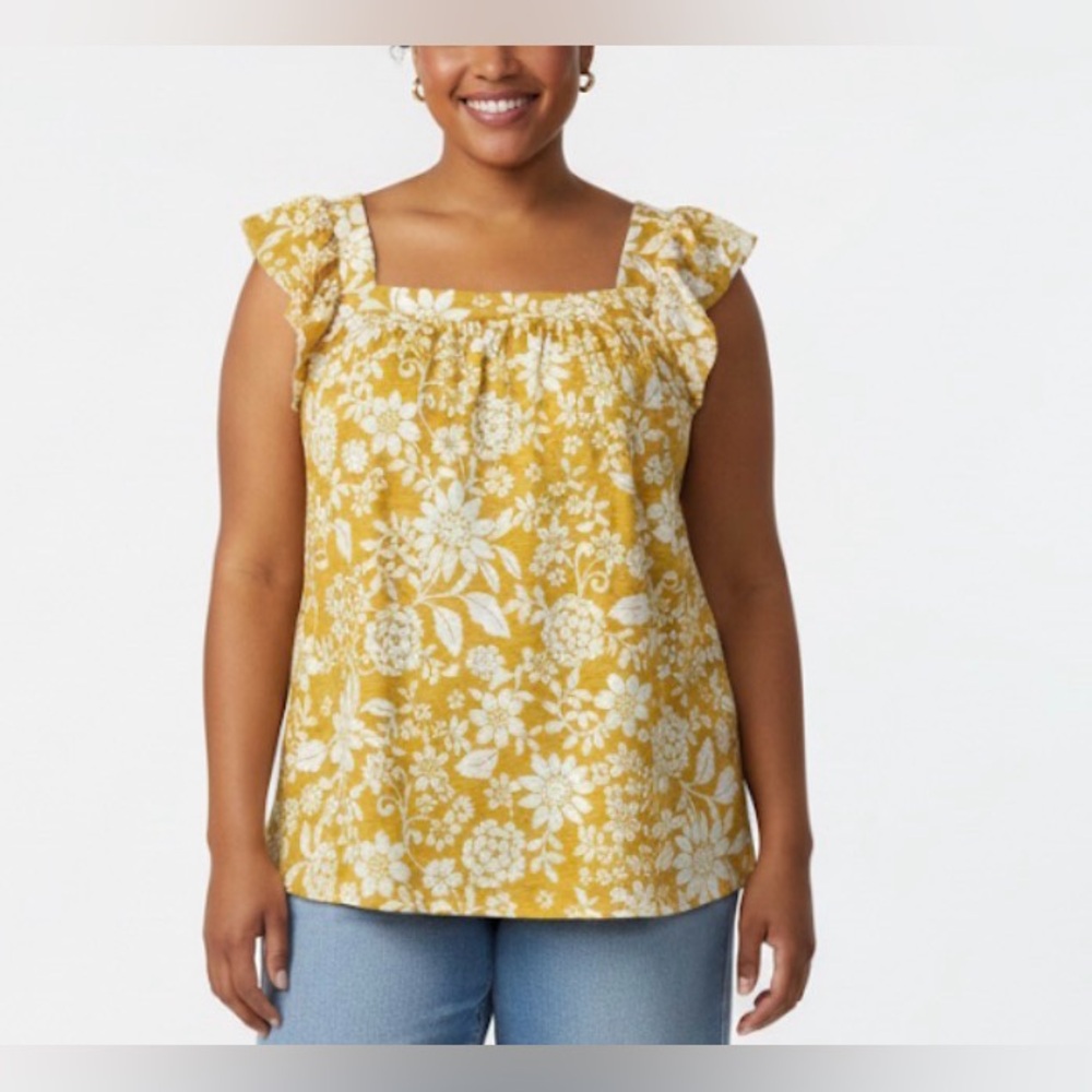 NWT!! LC Lauren Conrad Ruffle sleeve tank top size 0X